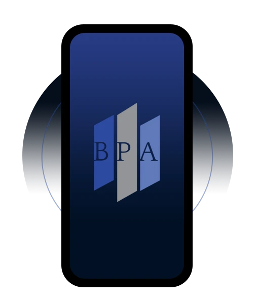 Cell phone Illustration with Brian Azemika Attorney logo
